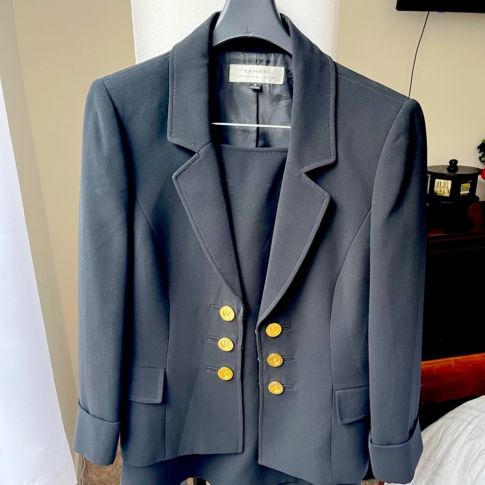 Tahari Black Skirt Suit